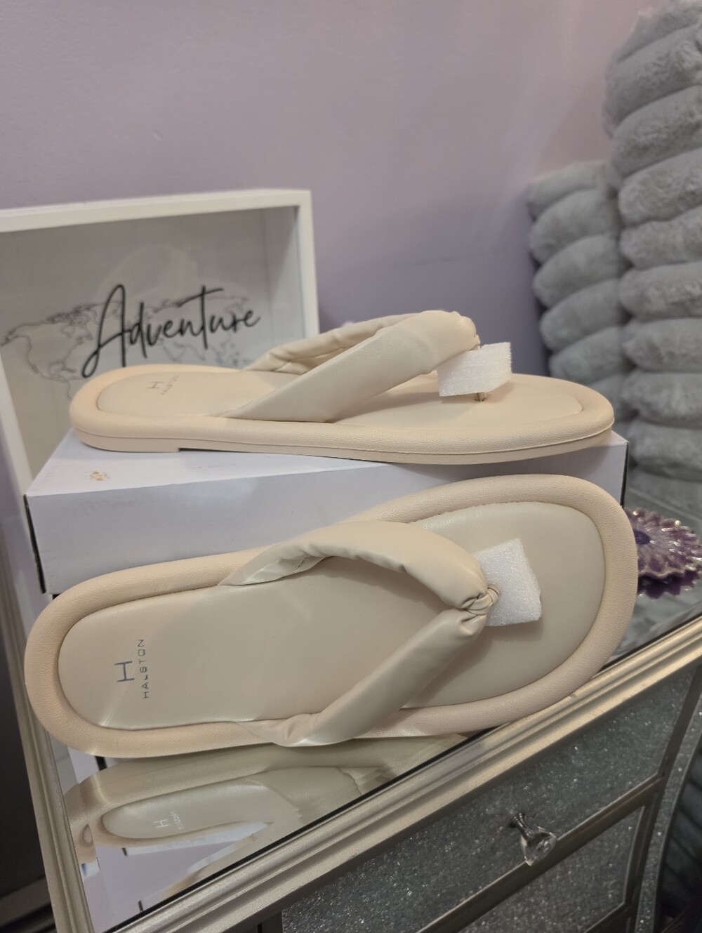 Halston Nude Sandals